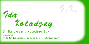ida kolodzey business card